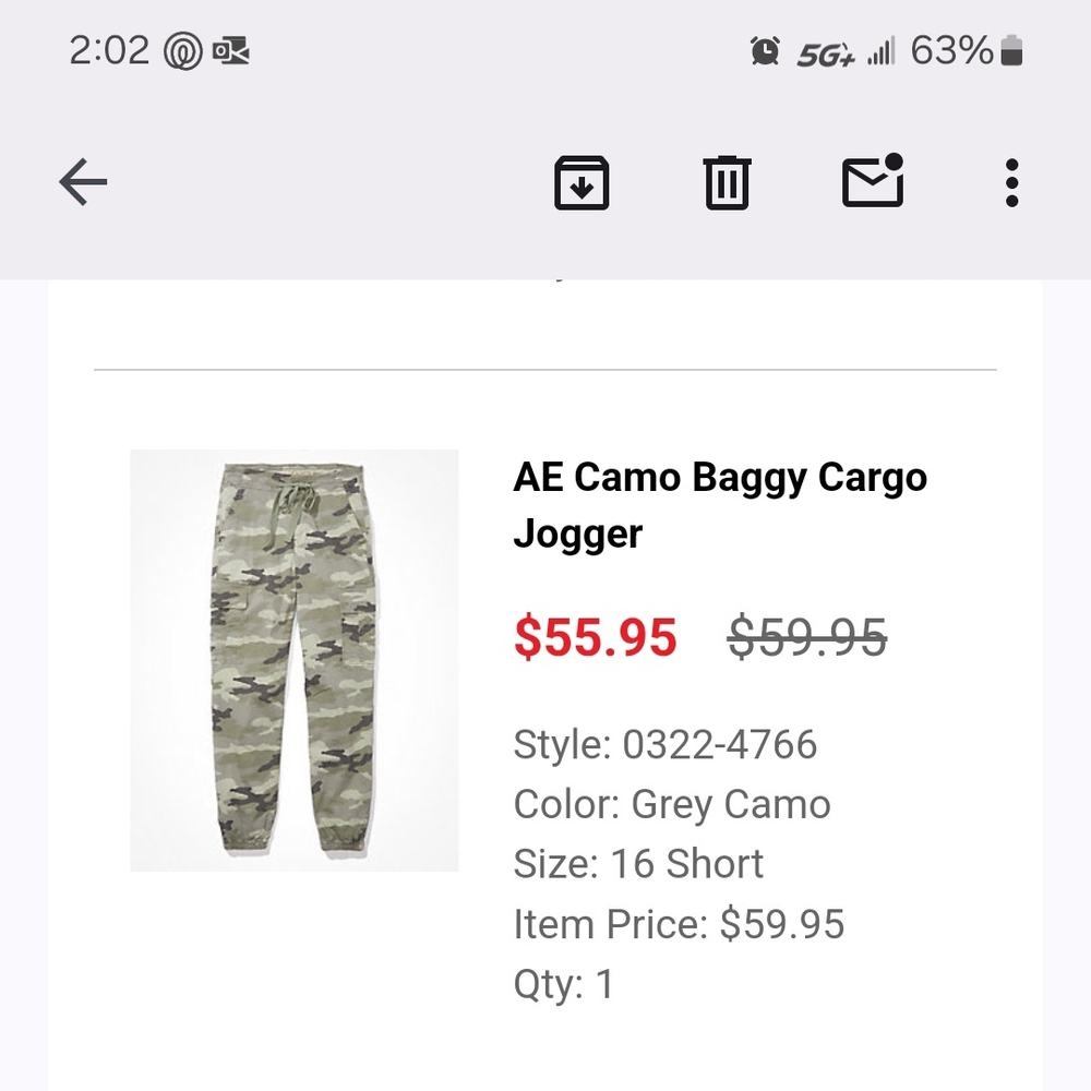 AE Camo Baggy Cargo Jogger